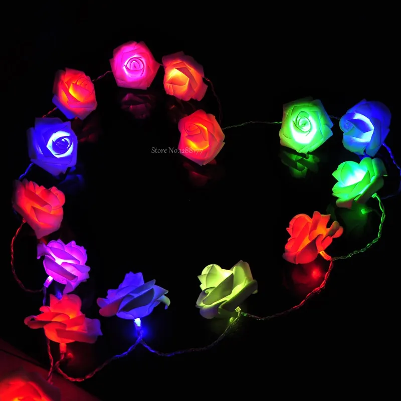 40 светодиодных гирлянд на батарейках с розовым цветком романтическая свадебная