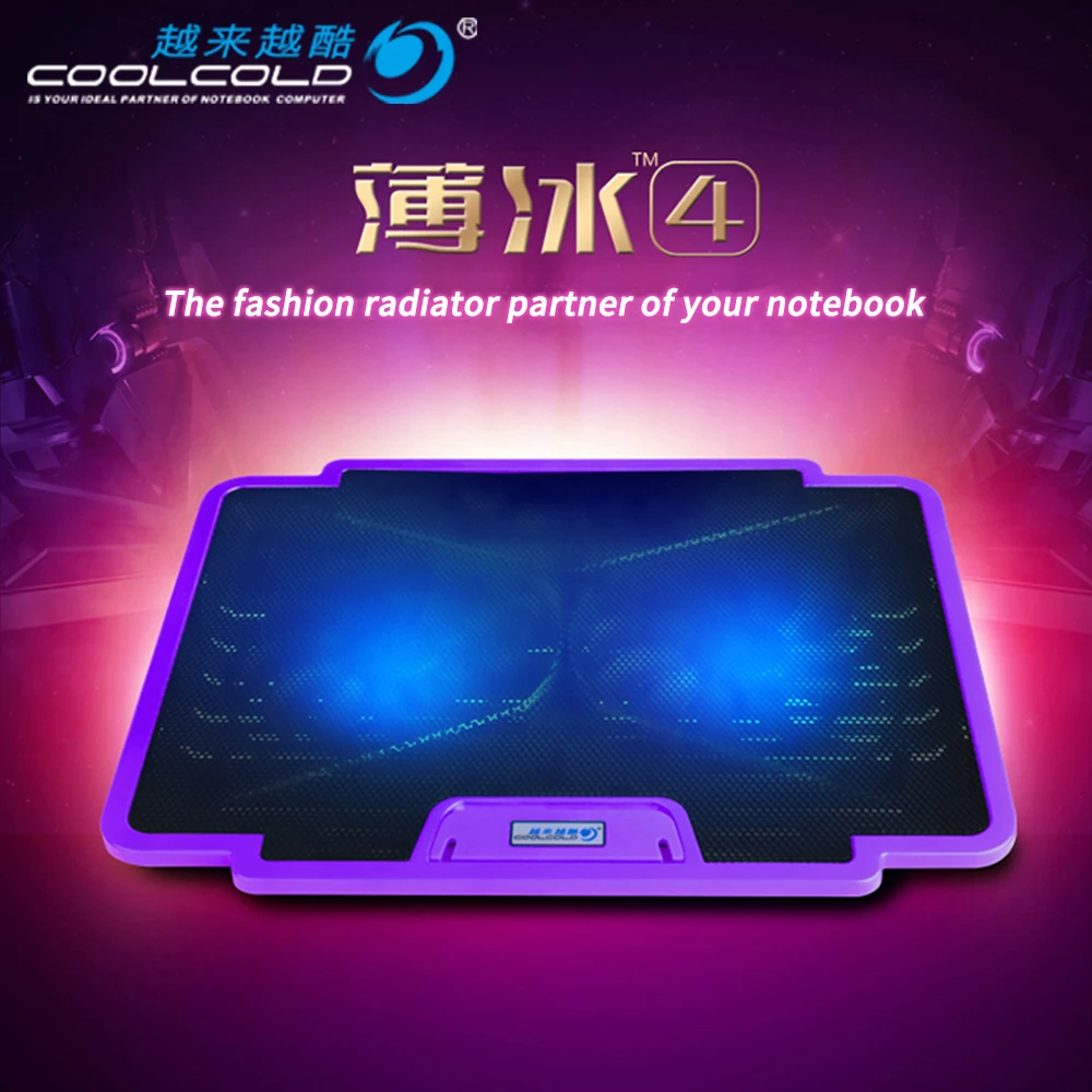 CoolCold подставка для ноутбука USB кулер с четыре вентилятора вентилятор Usb Тетрадь 13