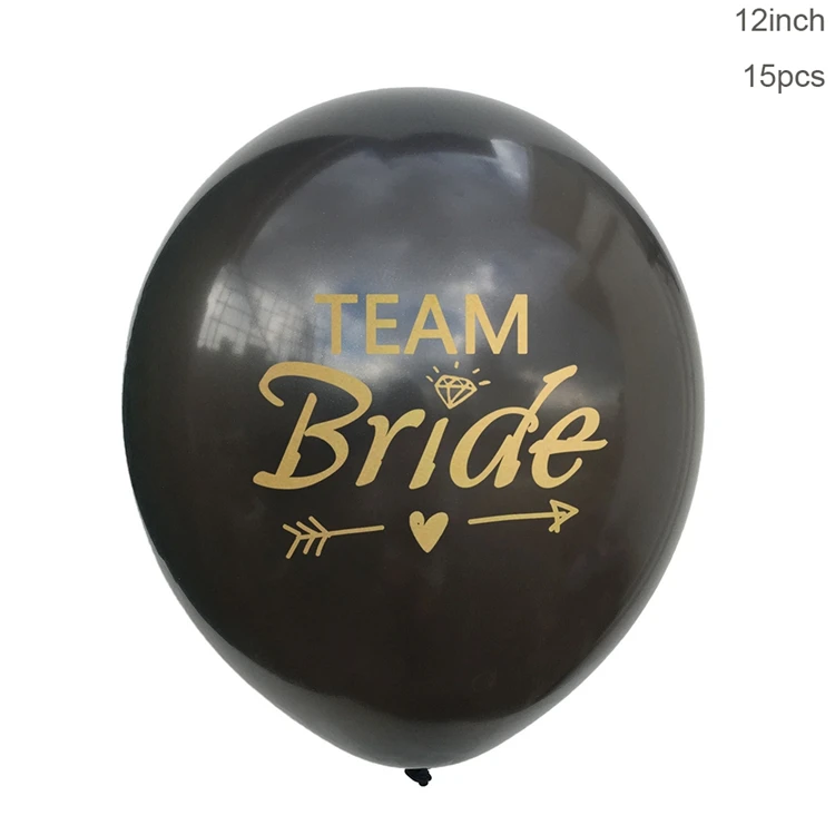 Team Bride Black Doriwoo 15 шт. она Said да невесты быть баллоны латексные конфетти для воздушного шара только что замужняя команда Свадьба девичник вечерние украшения - Цвет: Team Bride Black