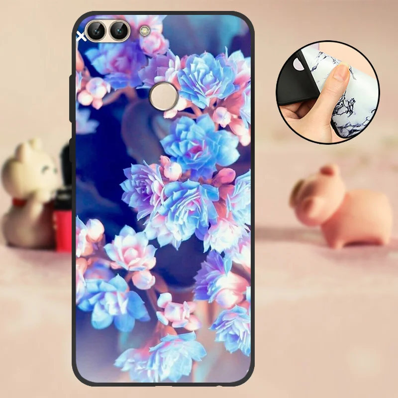 Чехол для Huawei P Smart 2018 черный силиконовый чехол Enjoy 7S мягкая задняя крышка телефона