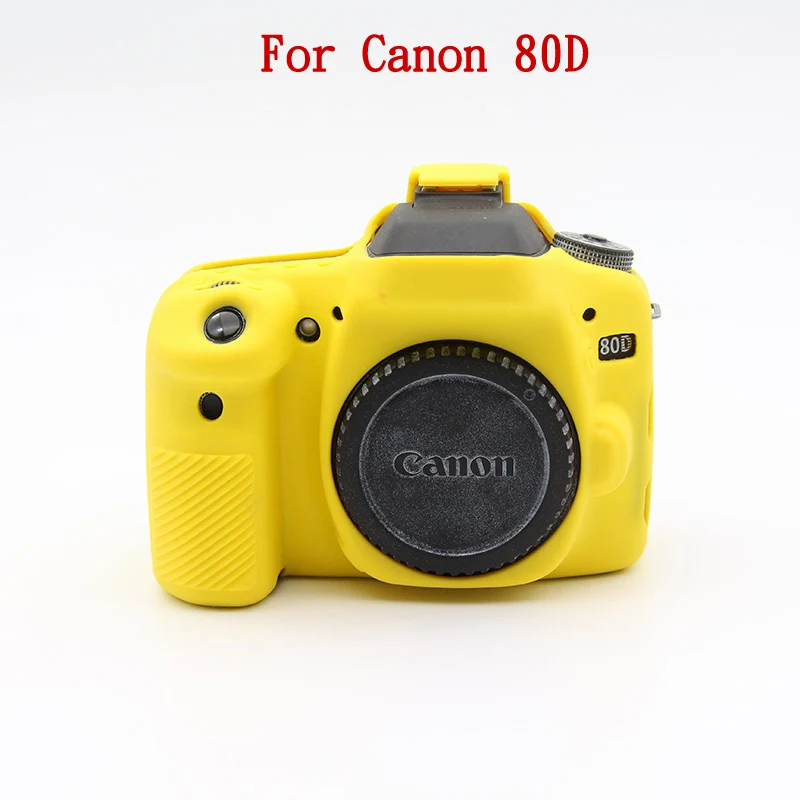 80D Yellow Мягкие сумки для камеры силиконовый резиновый гибкий чехол для Canon EOS 5D4 5D Mark IV 6D2 8D 7D 200D 6D Mark II защитный чехол - Цвет: 80D Yellow