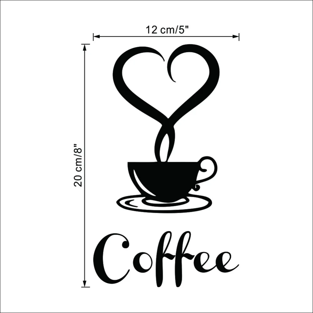 

Free Shipping Coffee Shop Restaurant Wall Decoration Stickers Home Decor Kitchen Removable Vinyl Art Wall DIY Mural Y-295