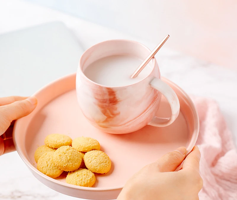 Кофейная кружка из натурального мрамора и фарфора чашки для чая молока кружки