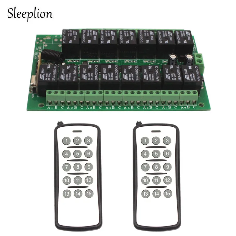 Sleeplion DC 12 В 10A реле 15ch плате Беспроводной rf Дистанционное управление