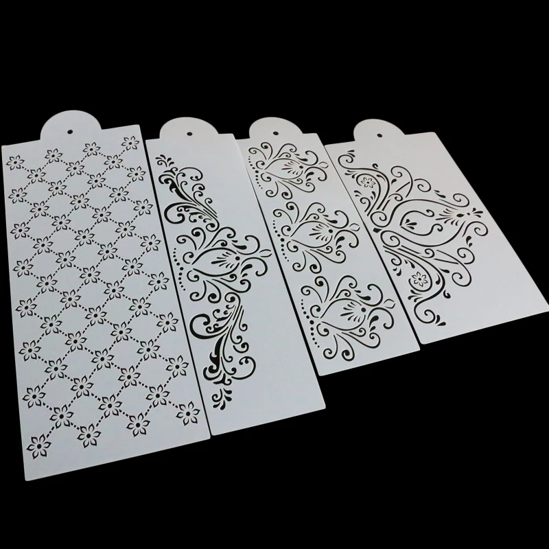 4Pcs/Set Princess Lace Cake Stencil Set Craft Stencils Border Decorating | Дом и сад