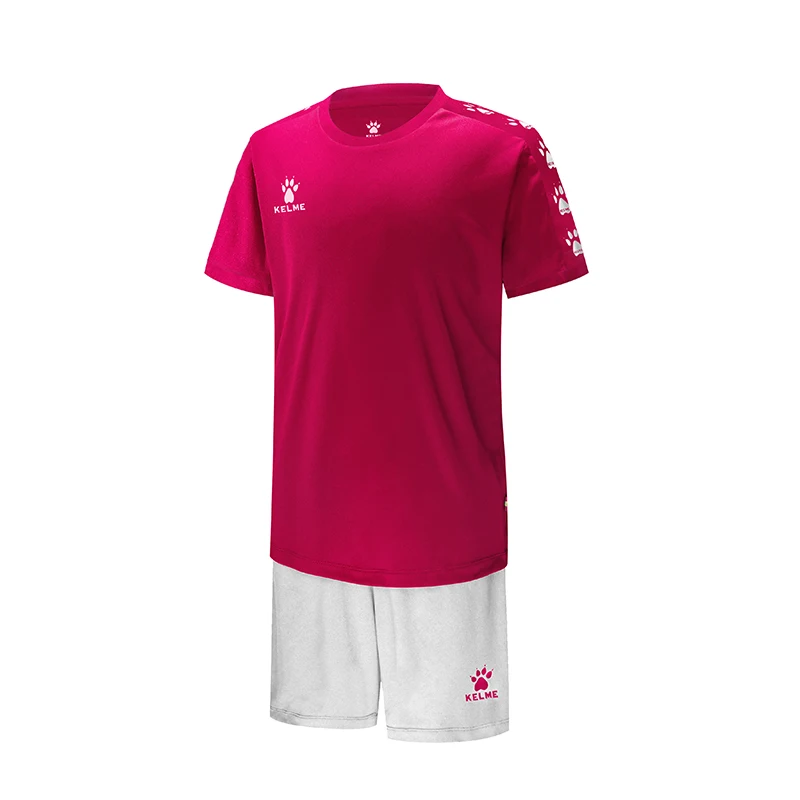KELME KID'S Team футбольные наборы на заказ тренировочный короткий рукав трикотажные шорты для футбола Survetement высокое качество 3883033 - Цвет: Red