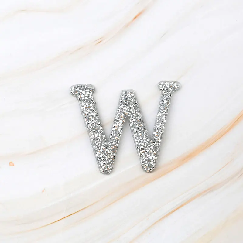 W A-Z, 1 шт., Английский алфавит, стразы, железные нашивки для одежды, горячая фиксация, аппликация, одежда, обувь, сумки, украшение, нашивка, сделай сам - Цвет: W
