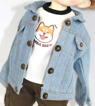 JPy6--012---A BJD аксессуары Кукла Одежда для 27 см-30 см 1/6 BJD YOSD кукла Модная Джинсовая куртка, шорты - Цвет: JPy6--012---A