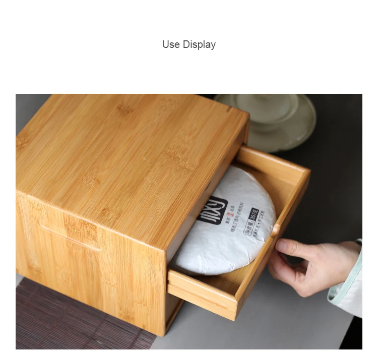 PINNY Natural Bamboo Pu 'er Tea Caddies Traditional Chinese Environmentally Friendly Tea Box Chinese Kung Fu Tea Accessories