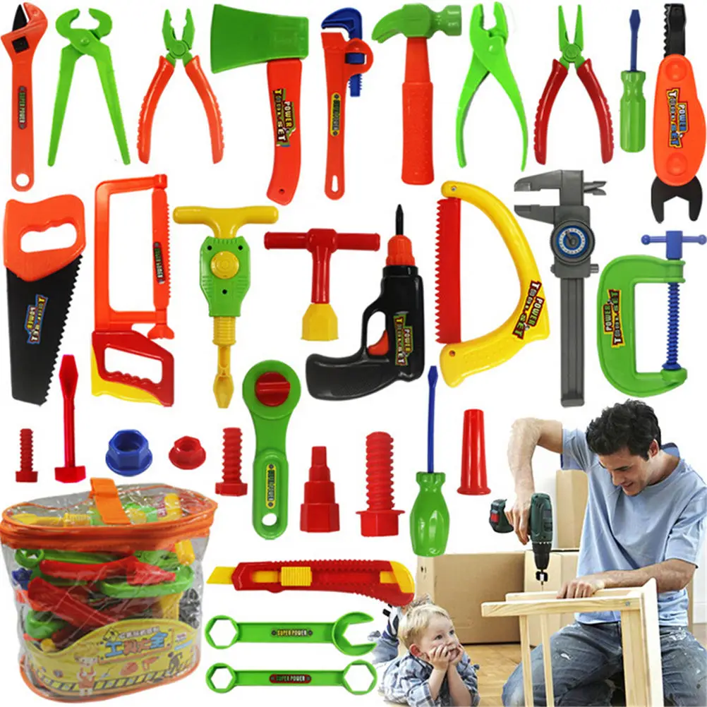 

32Pcs/set Educational Children Carpentry Repair Tools Toy Pretend Play Play House Toys Baby Early Learning Toys Wholesale