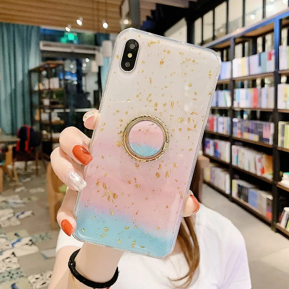 KISSCASE Bling Marble мягкий чехол для телефона iPhone XR 8 7 6 6s Plus держатель из ТПУ золотой