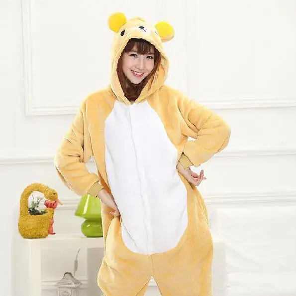 Прекрасный дешевые легко медведь Kigurumi пижамы Аниме Косплэй костюм для взрослых