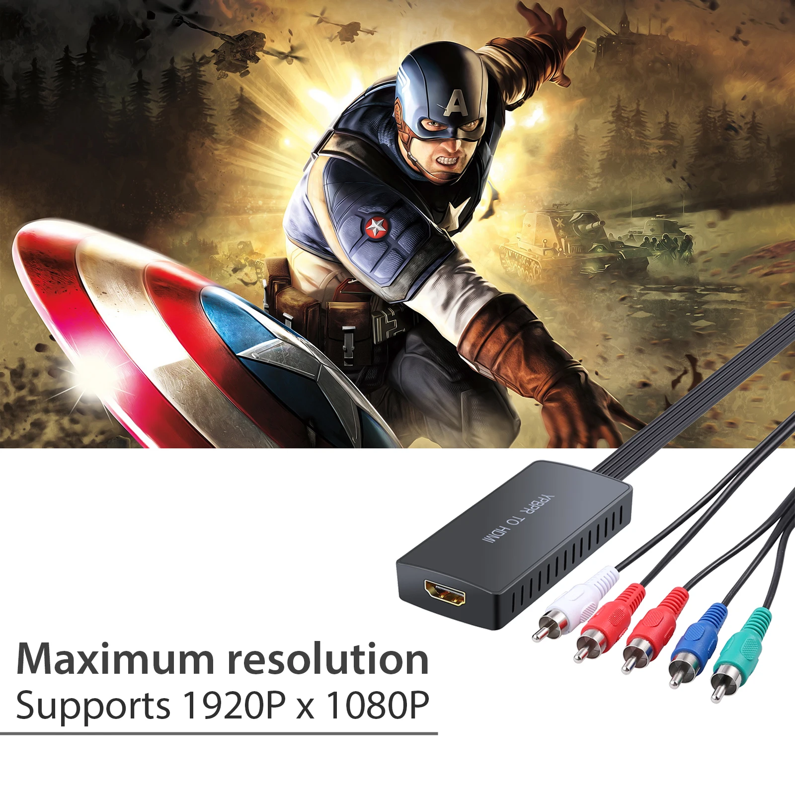 Neoteck 1080P 5RCA RGB YPbPr к HDMI совместимый компонент преобразователя адаптер для PS2 Nintendo NGC