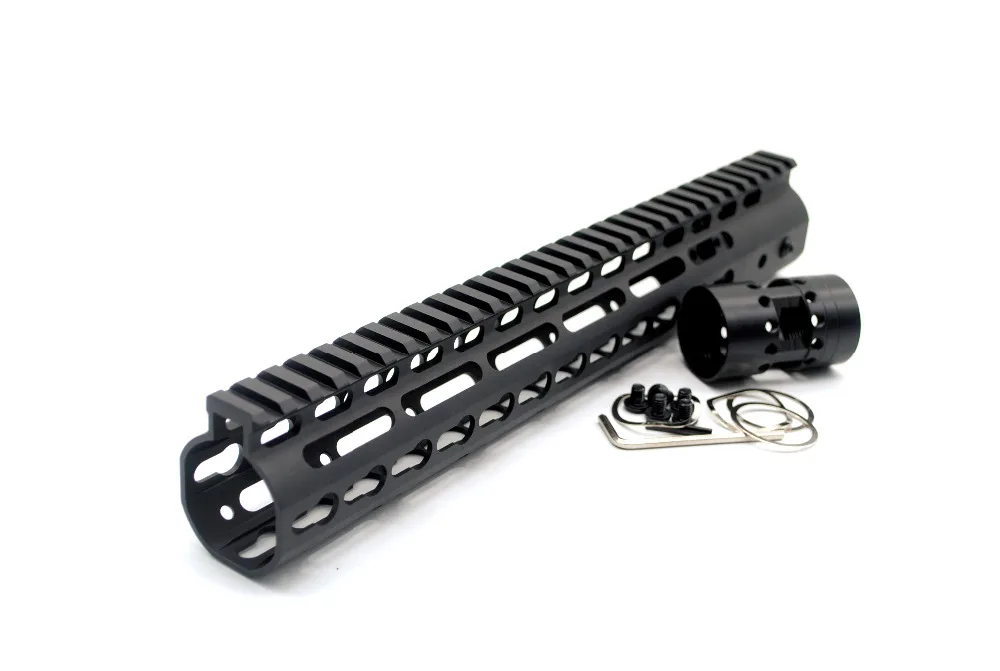 

AR15 12 дюймов черный Keymod Handguard Free Float Rail Mount System с цилиндрической гайкой Fit.223
