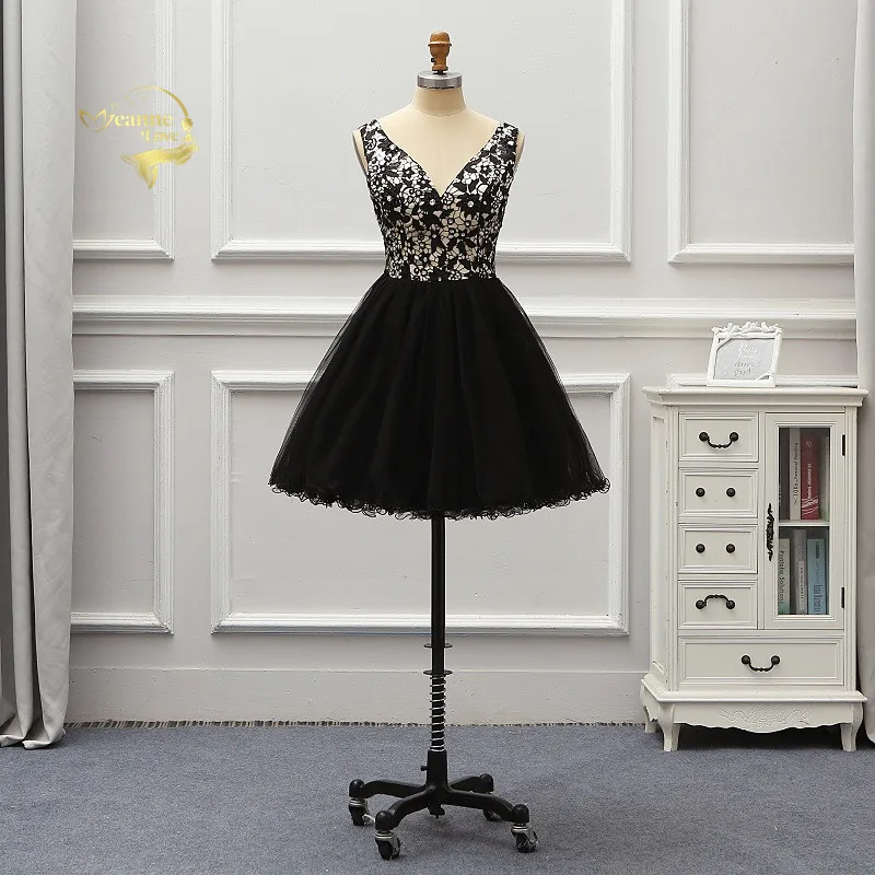 

Короткие черные кружевные коктейльные платья Vestido De Noiva, Бальное мини-платье для невесты, платья для встречи выпускников Abiye Gece Elbisesi, новинка ...