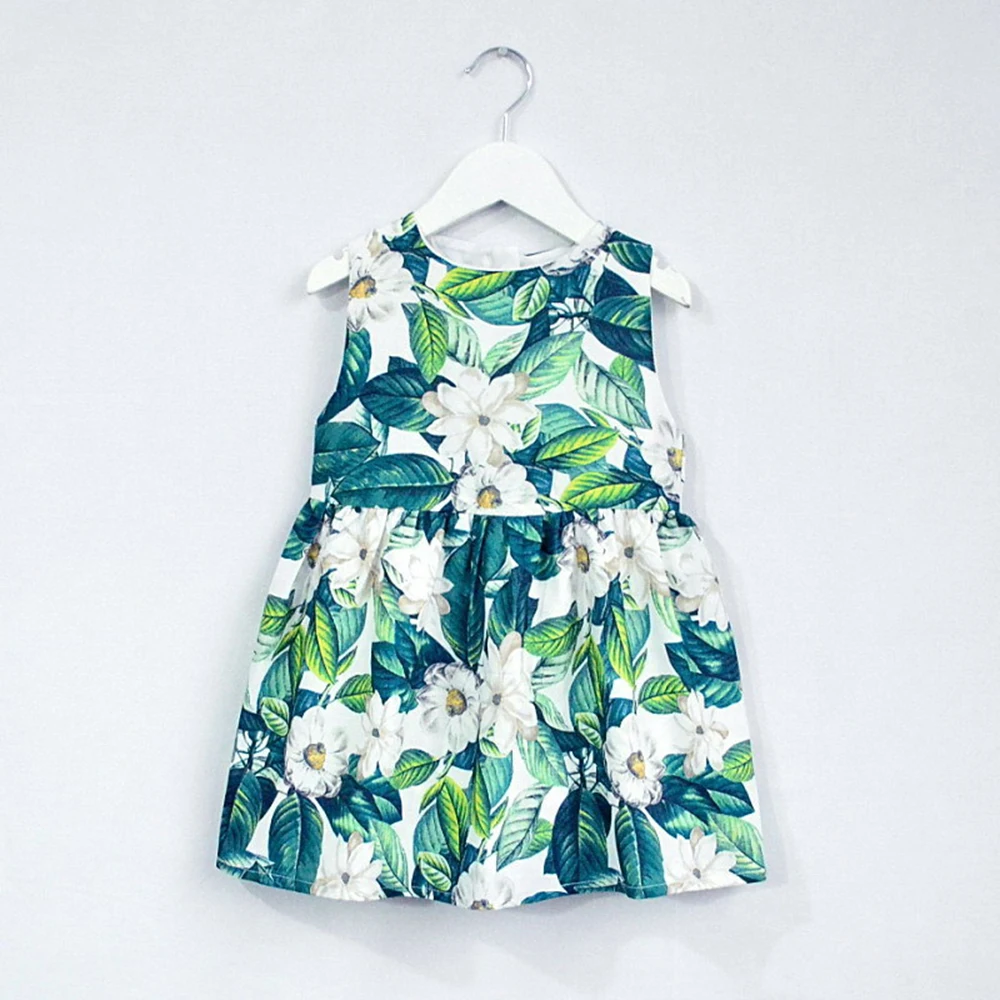 2018 Princess Girls Dress Girl Summer Cotton Sleeveless Cute Kids Green Casual Children Toddler Dresses For | Детская одежда и