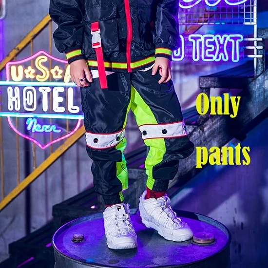 Only pants Новинка; костюм для джазовых танцев; современный танец; детская одежда в стиле хип-хоп; танцевальные костюмы для девочек и мальчиков; Танцевальная уличная одежда; DWY1446 - Цвет: Only pants
