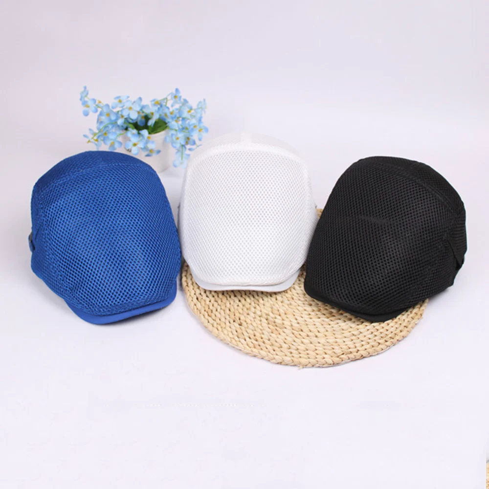 Berets Caps New Arrive Men Breathable Mesh Summer Hat Newsboy hat Ivy Cap Cabbie Beret Irish Flat Unise Sunscreen Hats | Аксессуары для