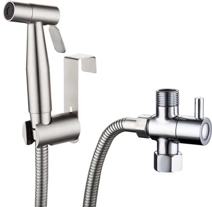 

Handheld Toilet bidet sprayer set Kit Stainless Steel Hand Bidet faucet for Bathroom hand sprayer shower head self cleaning BD11