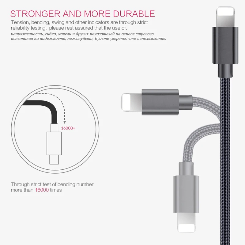 MANTIS USB кабель для iPhone X зарядное устройство 2 м 3 мобильный телефон usb зарядка 8 7 6 6s