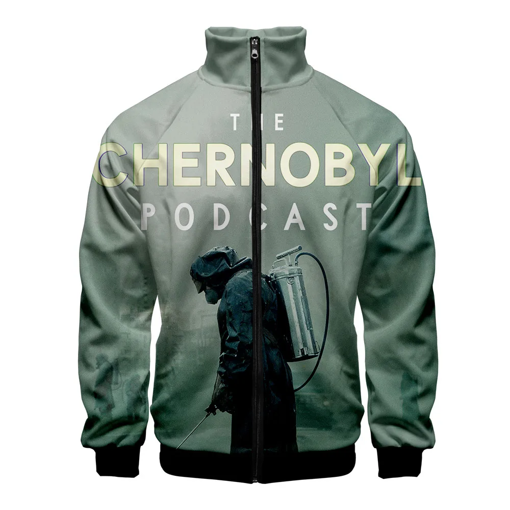 3D Чернобыльский воротник молния Мужская куртка Бомбер Толстовка K-POP Off несколько