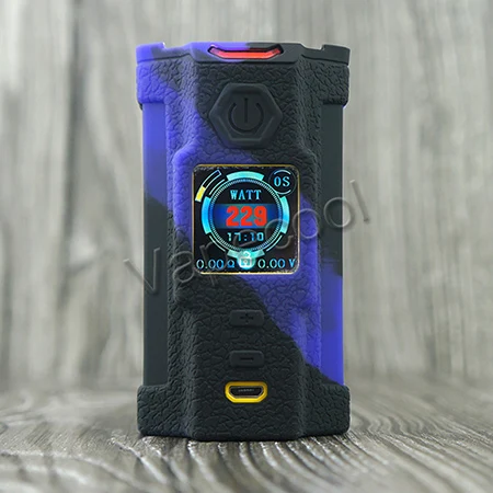 Black purple Sigelei SnowWolf Vfeng 230 Вт коробка мод, силиконовый чехол Защитный чехол для кожи пылезащитный и водонепроницаемый чехол для SnowWolf V feng Vape Mod - Цвет: Black purple