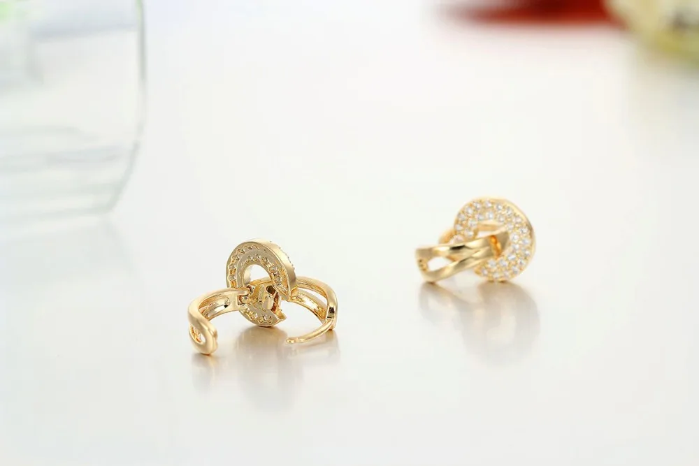 Серьги кольца с фианитами золотистого цвета|earring organization|earring wireearring necklace |