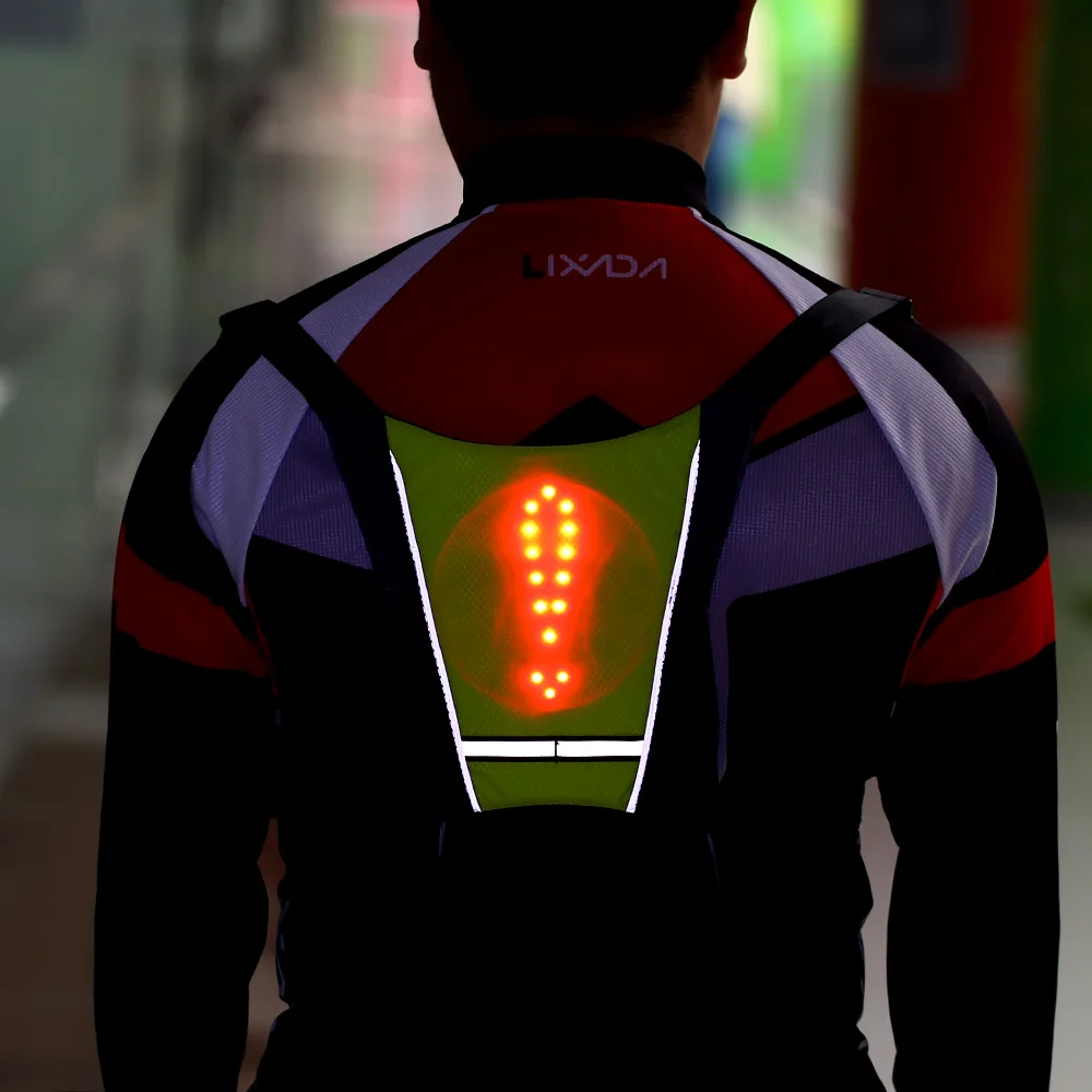 USB перезаряжаемый велосипедный жилет светоотражающий рюкзак с светодиодный