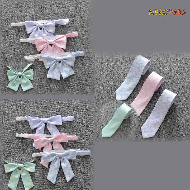 

Sweet Plaid Bow Tie Cute Japanese School Girls JK Uniform Student Bowknot Light-color Necktie Cosplay 3 Types 4 Colors