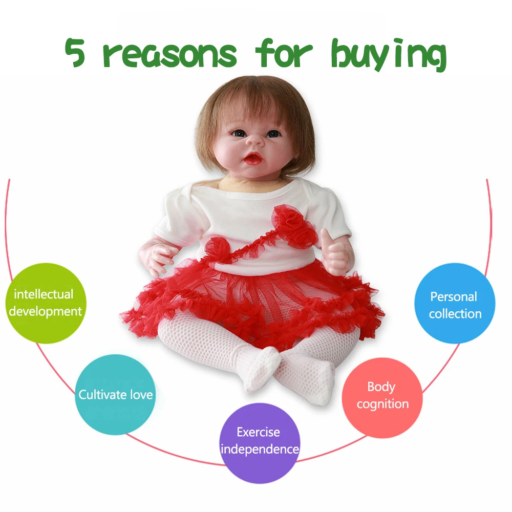 IVITA DS1806 49 см levensechte babypoppen кремния reborn baby Мягкая кукла девочка с нарисованными ногтями посаженные волосы игрушки для детей