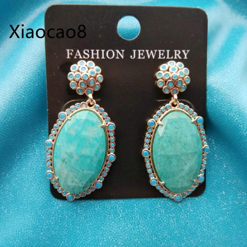 Серьги капельки женские винтажные Роскошные индийские синие розовые