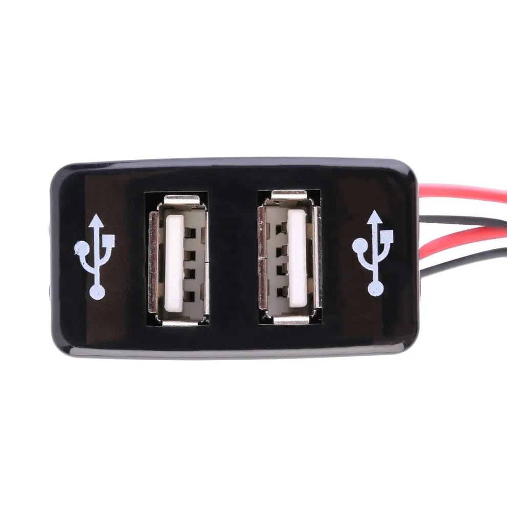 Автомобильный DC 5 В 2.1A двойной USB порт зарядное устройство для приборной панели с аудио входом для iPhone для смартфона для Toyota горячая распродажа