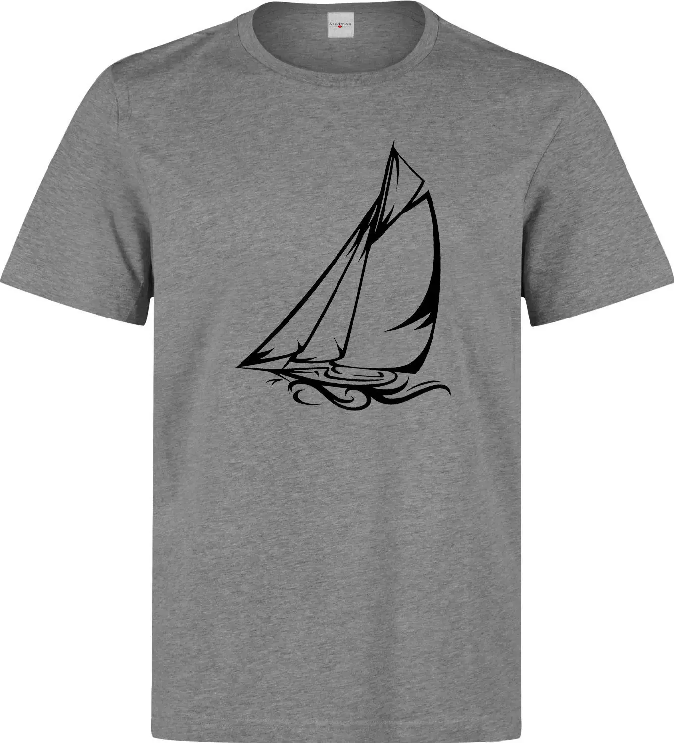 Парусная лодка sails the sea Art Мужская (женская в наличии) серая футболка крутая