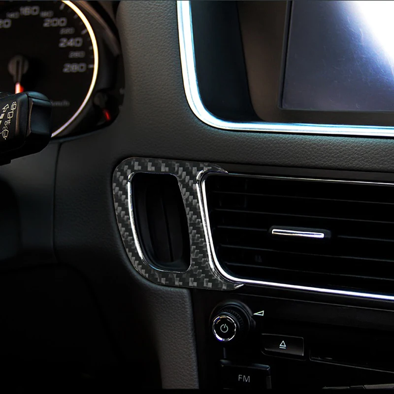 

Carbon Fiber Center Console Outlet Key Handle Decoration Trims Interior Stickers For Audi Q5 2009-2017