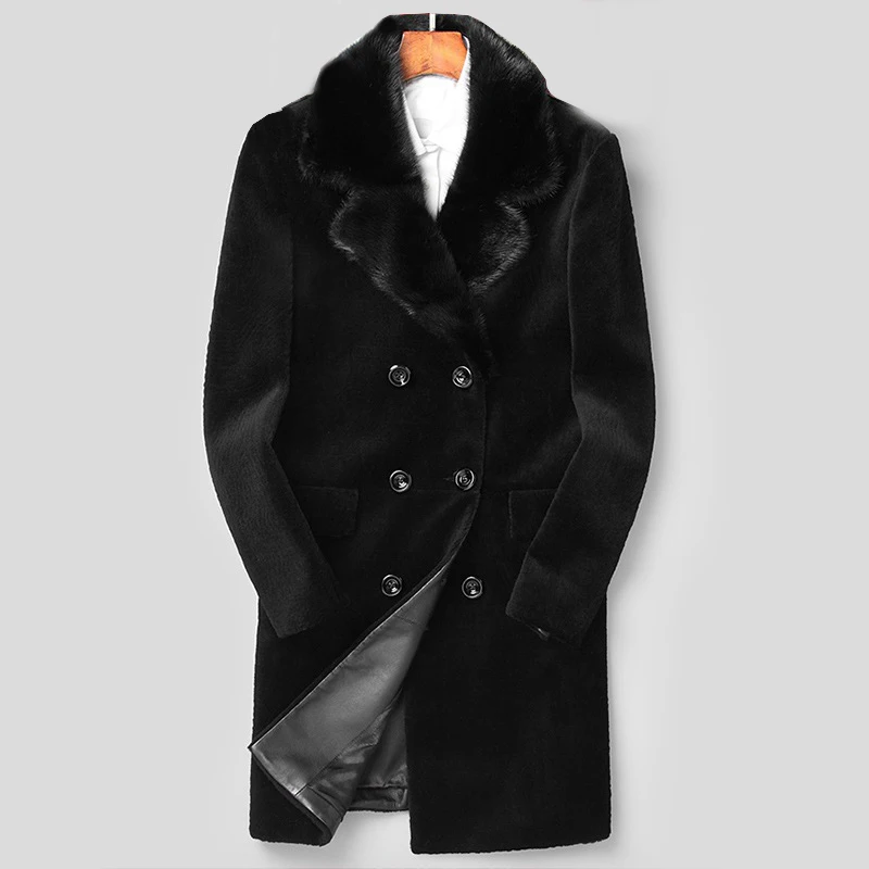 S/3Xl мужские зимние осенние меховые пальто с длинным разрезом повседневные куртки