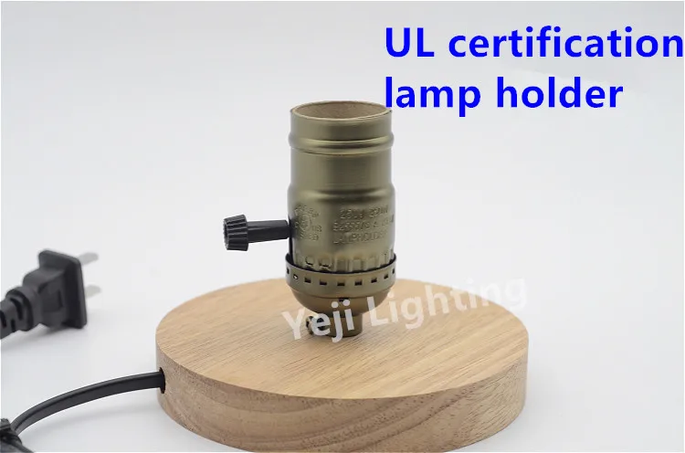 Золотистый Гладкий Потолочный держатель для лампы Эдисона в стиле ретро из дуба