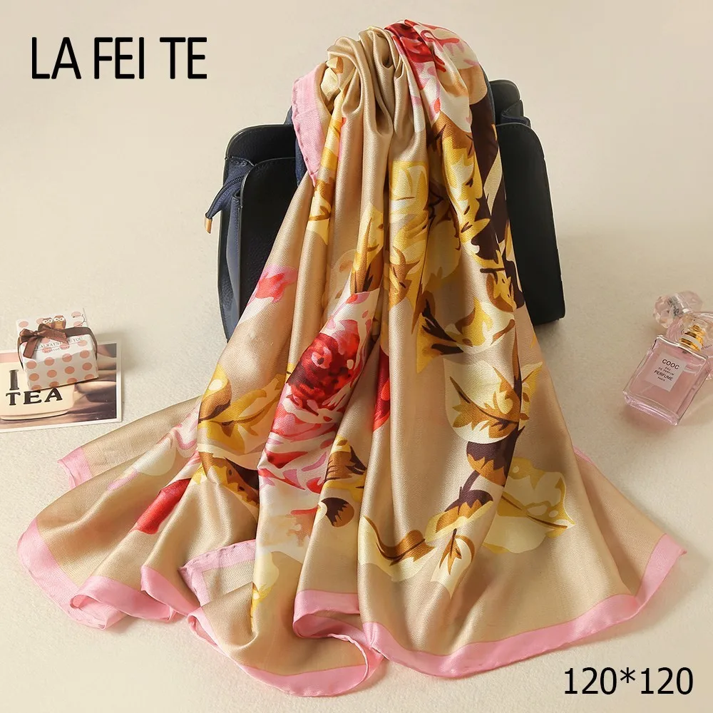 Twill Silk Scarf Women Hijab 2018 Summer Foulard Femme Stole Hair Satin Chiffon Bandana Shawl Womens Square For Ladies |