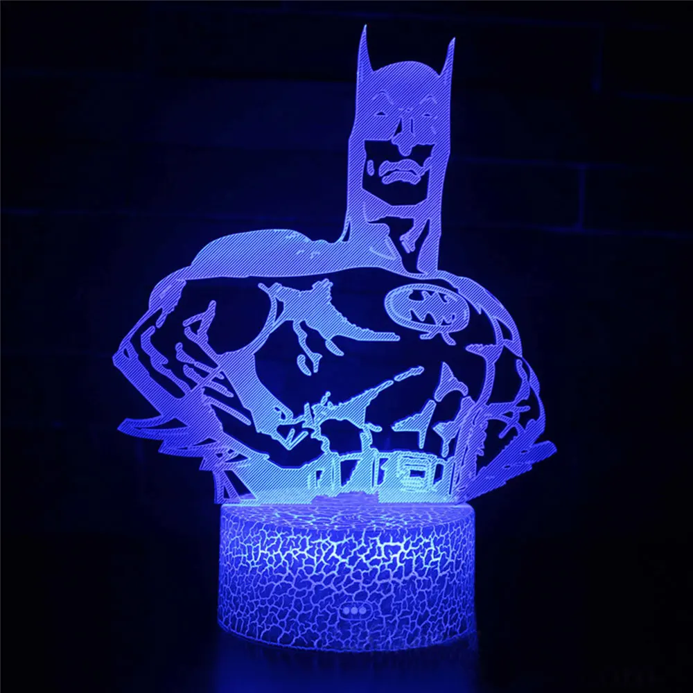 DC супергерой 3D светодиодный светильник ночник Бэтмен Джек фигурка Супермена