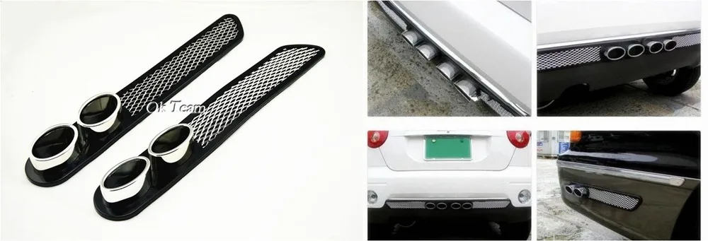 

free shipping 2x Universal Car Decal Auto Vent Air Flow Fender Decorative Sticker auto Exhaust pipe Decoration tail