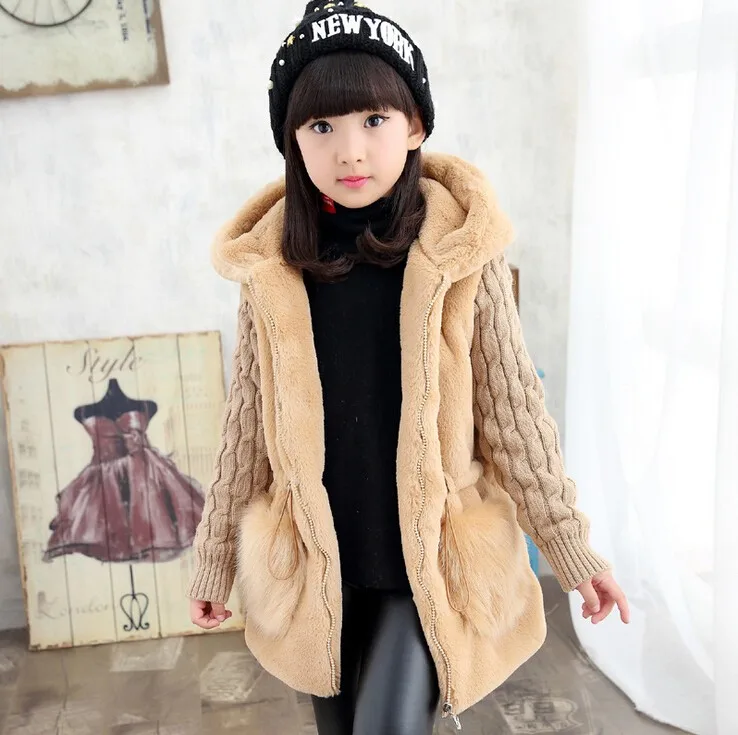 Детская утепленная шуба из искусственного меха на Возраст 4 12 лет|coat girl|jacket girlchildren
