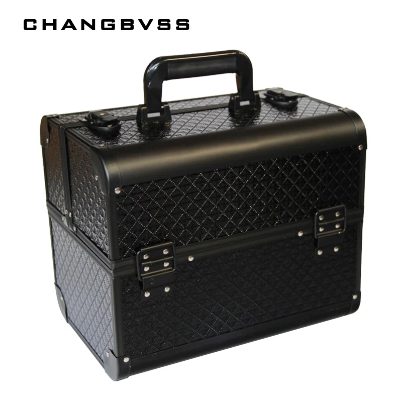 Big Size Black Makeup Organizer Cosmetic Jewelry Box Make Up Storage Boxes Handbag Holder Travel Suitcase Gifts | Дом и сад