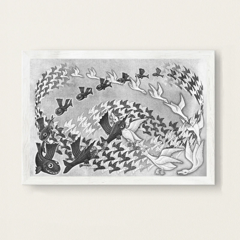 P519 Escher Surreal геометрическое произведение искусства Современное абстрактное искусство живопись шелк Холст плакат настенный домашний декор - Цвет: 8