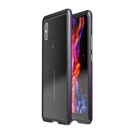 Black Purple LUPHIE противоударный чехол для Xiaomi mi Mix 2S Чехол два цвета alu mi num металлический бампер чехол для Xiaomi mi x 2S coque - Цвет: Black Purple