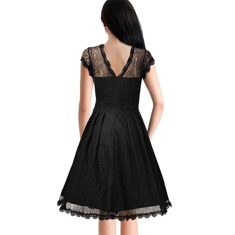 Летом и осенью 2016 повседневная мода стиль черное платье женщина носить шеи