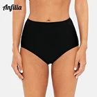 Женские плавки с завышенной талией Anfilia, женские бикини с кружевными вставками, купальники, трусы, сексуальные плавки-танкини