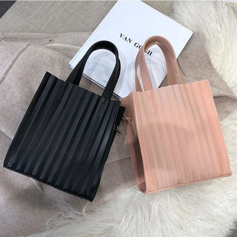 Модная женская прозрачная сумка на плечо конфетная летняя пляжная