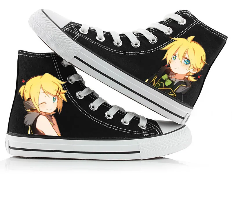 Высокое качество; парусиновая обувь унисекс; Kagamine Rin/Ren; обувь на резиновой подошве; парусиновая обувь для костюмированной вечеринки