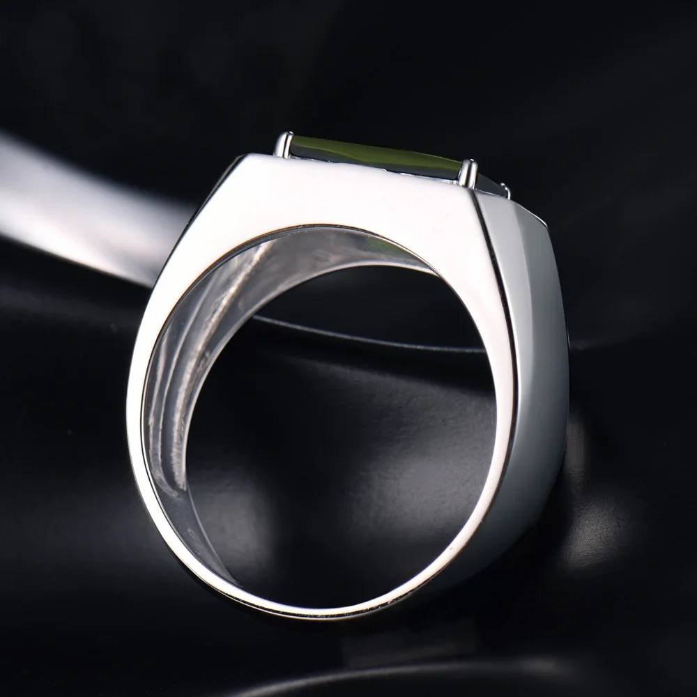 Роскошное 18K Белое Золото Зеленый Турмалин кольцо натуральный алмаз ювелирные