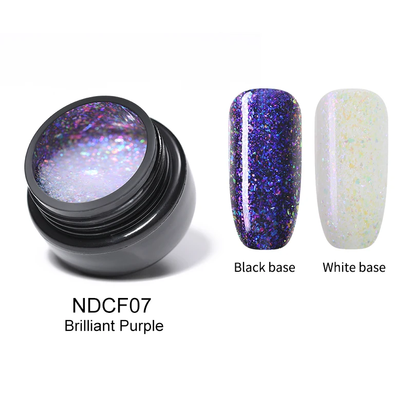 NDCF07 NICOLE DIARY Хамелеон Гель-лак для дизайна ногтей замачиваемый УФ-Гель-лак для маникюра черная основа необходимые аксессуары для дизайна ногтей инструмент 8 цветов - Цвет: NDCF07