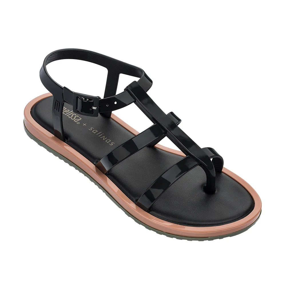 Melissa Caribe Verao+ Salinas/; женские сандалии на плоской подошве; Брендовая женская обувь melissa; прозрачные сандалии; женская прозрачная обувь - Цвет: Black
